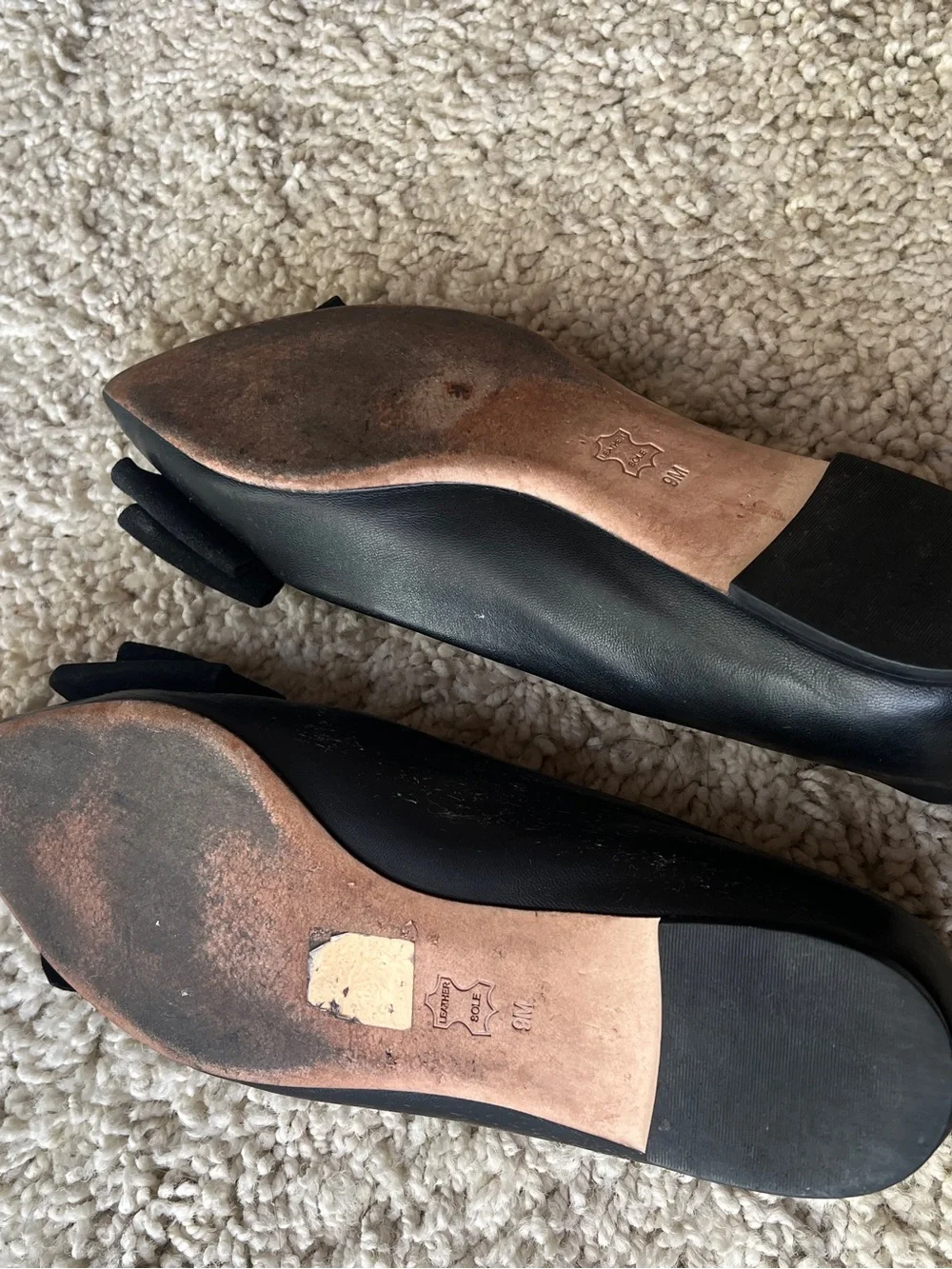 Black Tori Burch Bow-Accent Women’s Ballet Flats